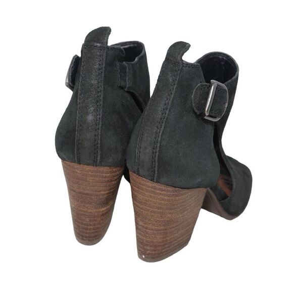 Lucky Brand Black Suede Oona Peep Toe Booties, Size 6 - Picture 3 of 7